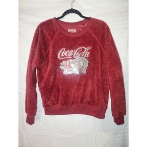 Coca-Cola Christmas Sweatshirt Size Medium Polar Bear Sequins